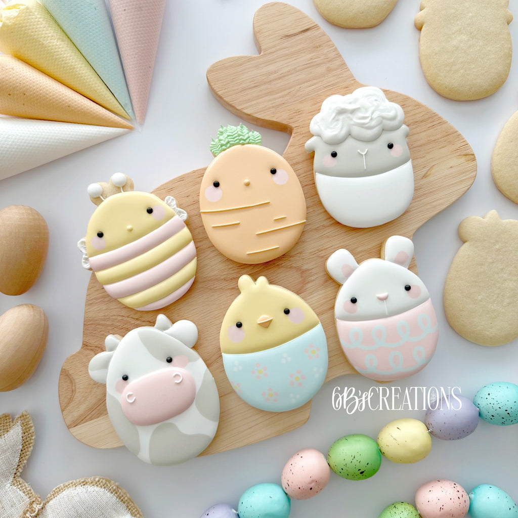 Easter Egg Cuties - Stencils (4 pack - cow, lamb, bee, bunny)