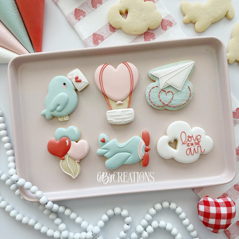 Love is in the Air - Stencils (3 pack - paper airplane, balloon cluster, airplane)