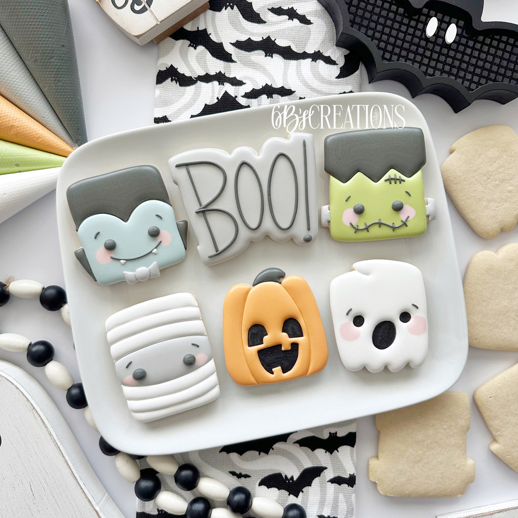 Spooky Squares - Stencils (5 pack - all but the BOO plaque)