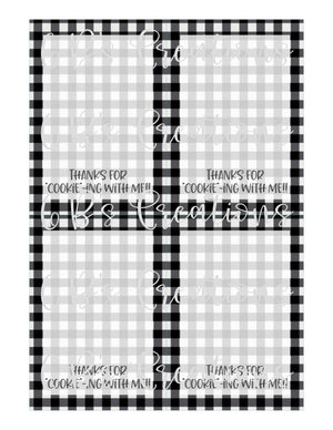 Thank you for "cookie"-ing with me Printable Tag - Black and White Gingham