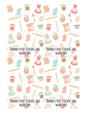 Thank you for "cookie"-ing with me Printable Tag - Generic Baking