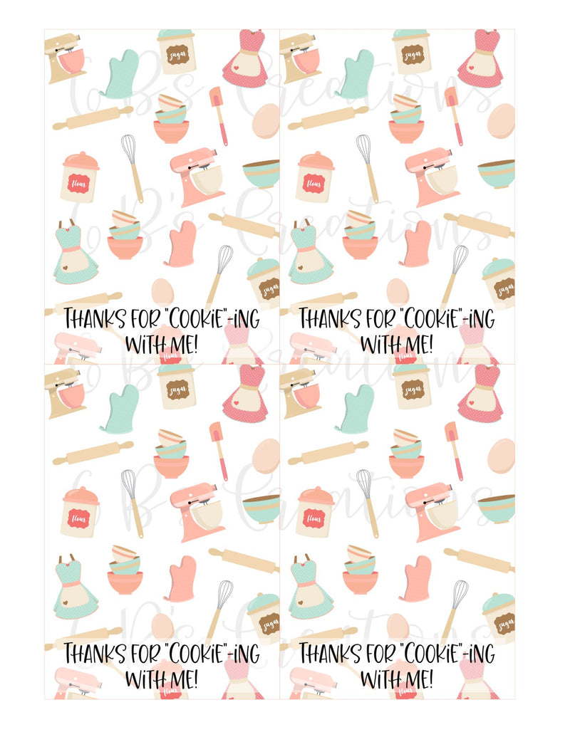 Thank you for "cookie"-ing with me Printable Tag - Generic Baking