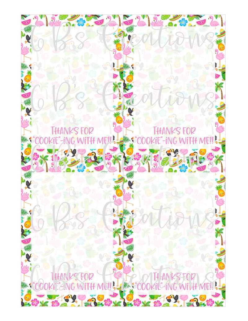 Thank you for "cookie"-ing with me Printable Tag - Summer Variety