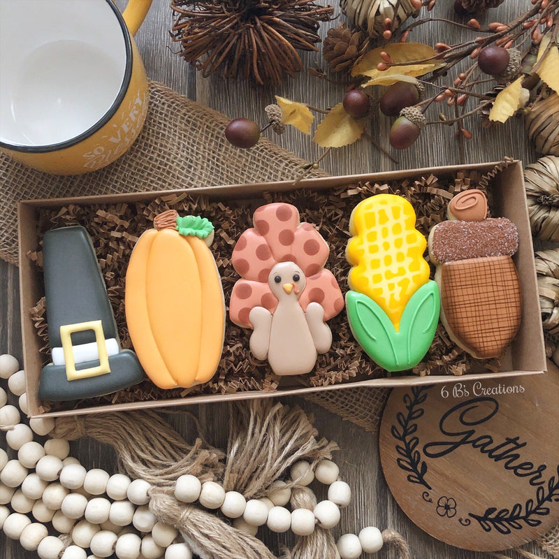 Assorted Thanksgiving 5 Cookie Set
