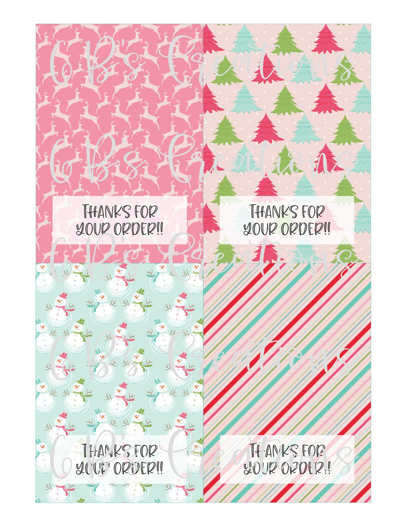 Thanks for your order Printable Tag - Color Assorted Christmas