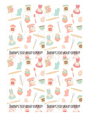 Thanks for your order Printable Tag - Generic Baking