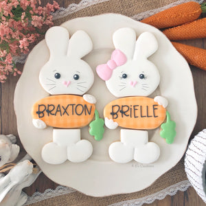 3-Piece Personalized Bunny Cookies